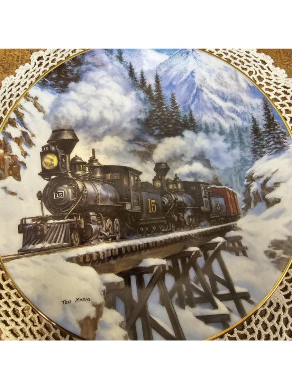 Hamilton - WINTER CROSSING - Winter Rails Collection - Collector Plate # 4796 - Picture 3 of 5